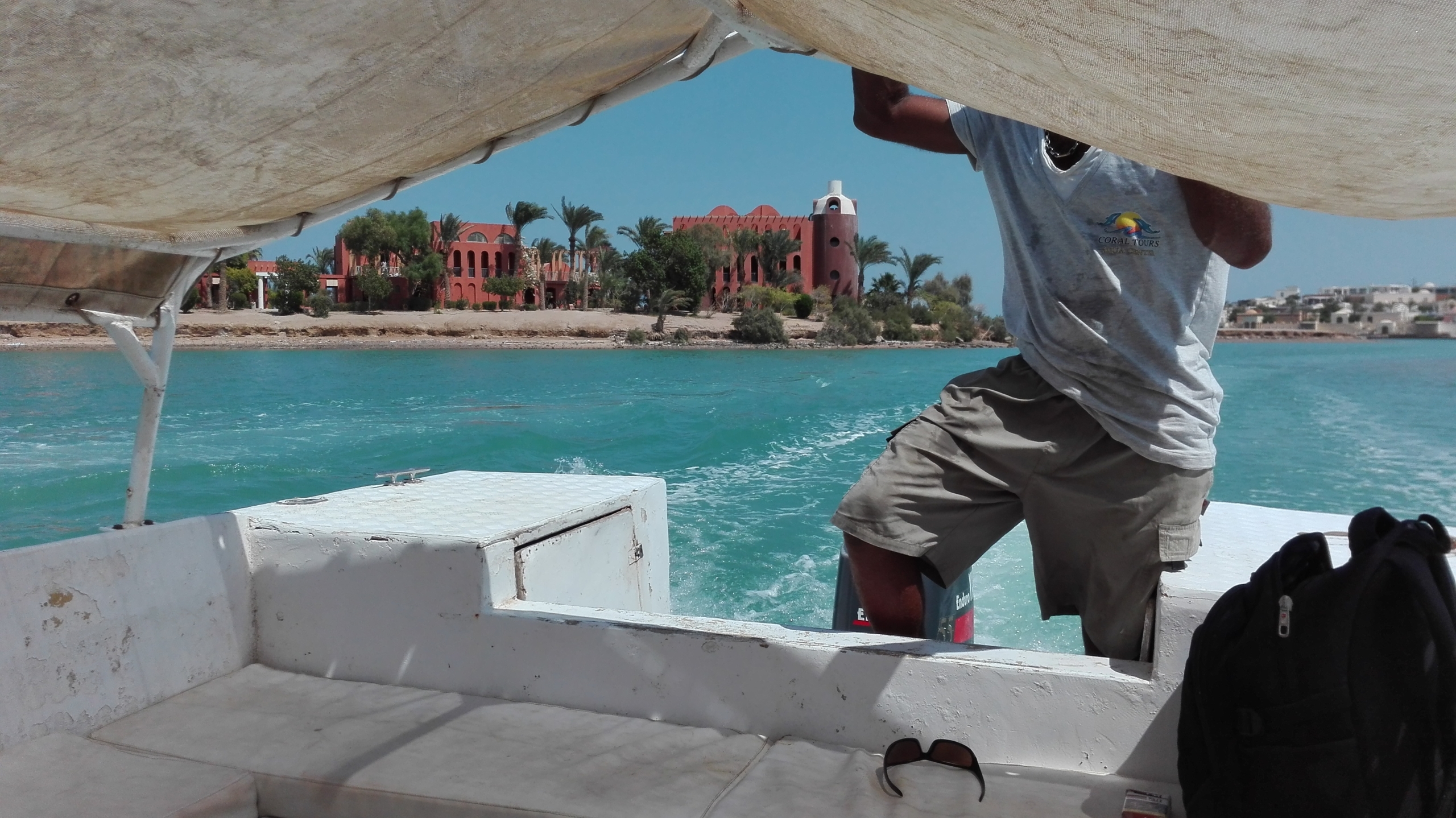 El Gouna Lagoon from a boat with captain