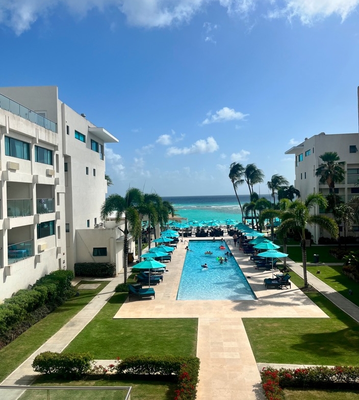 The pool area at The Sands Resort, Christ Church, Barbados, offering a relaxing space for guests and residents