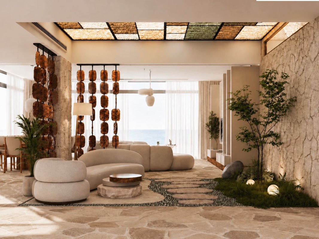 Villa Nautilus 222 | Exceptional Red Sea Residence 3 Villa Nautilus 222 — entrance salon and indoor garden in the approved CO-LAB design