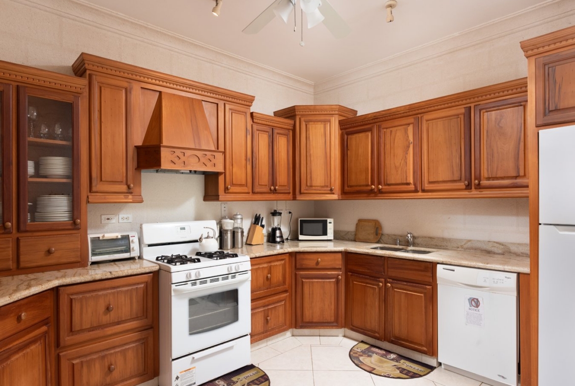 Fitted kitchen at Belle Rive villa in St Philip Barbados