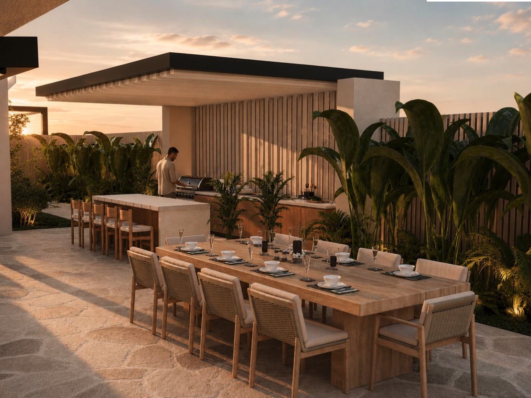 Villa Nautilus 222 | Exceptional Red Sea Residence 8 Villa Nautilus 222 — covered outdoor dining pavilion in the approved CO-LAB design