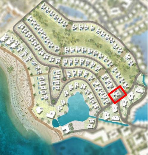Villa Nautilus 222: plan indicating the villa position