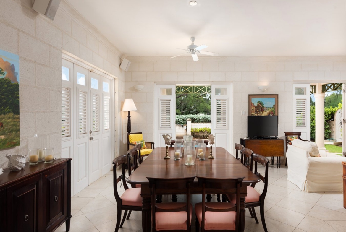 Open-plan dining area at Belle Rive Barbados