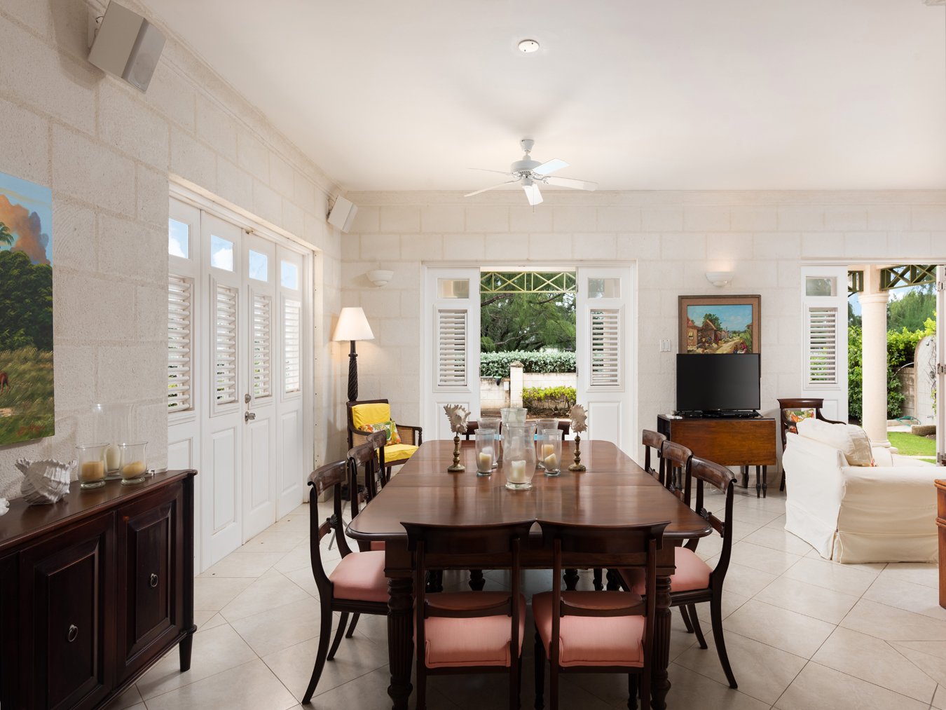 Open-plan dining area at Belle Rive Barbados