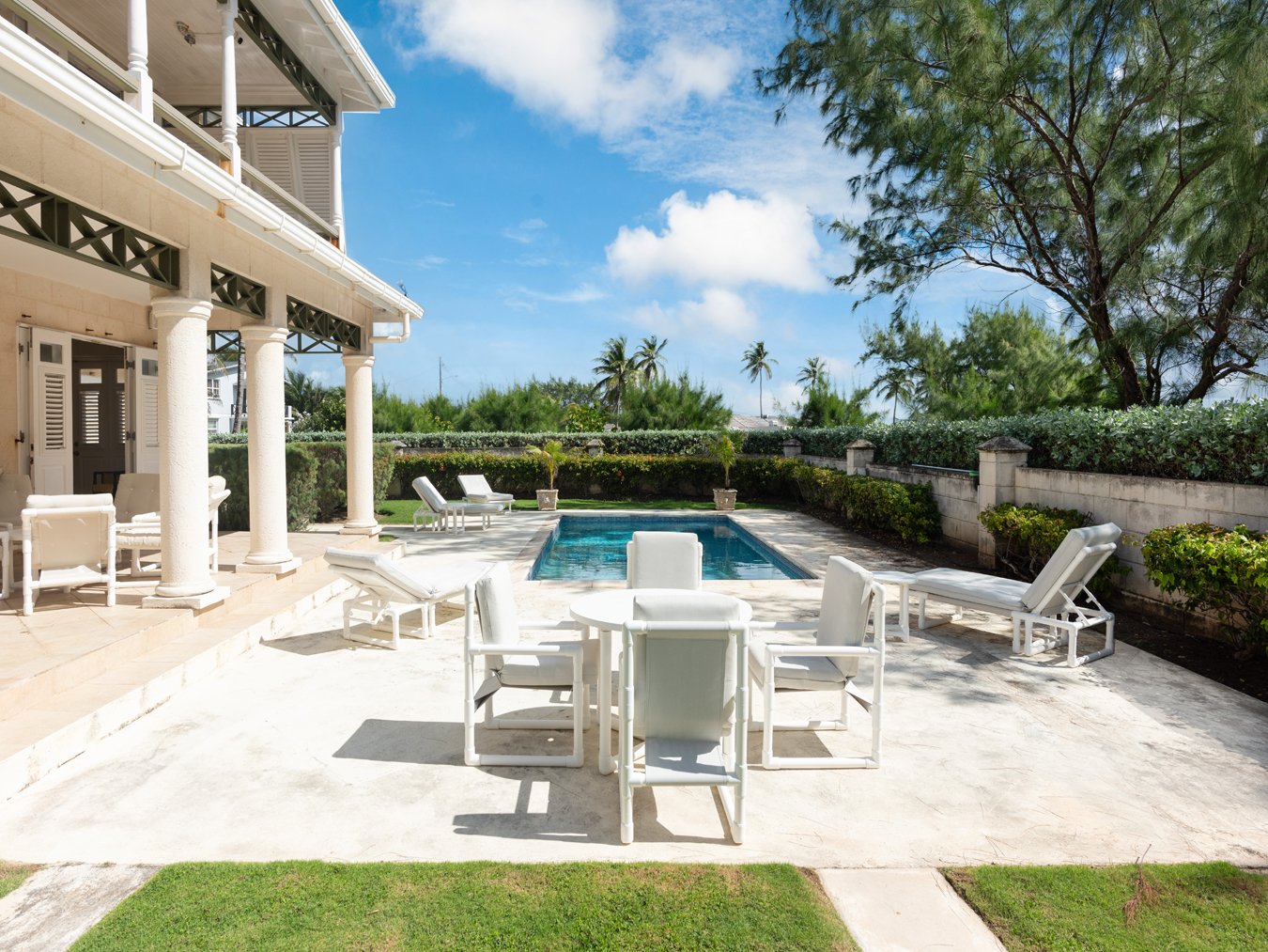Belle Rive Barbados outdoor living area and tropical garden