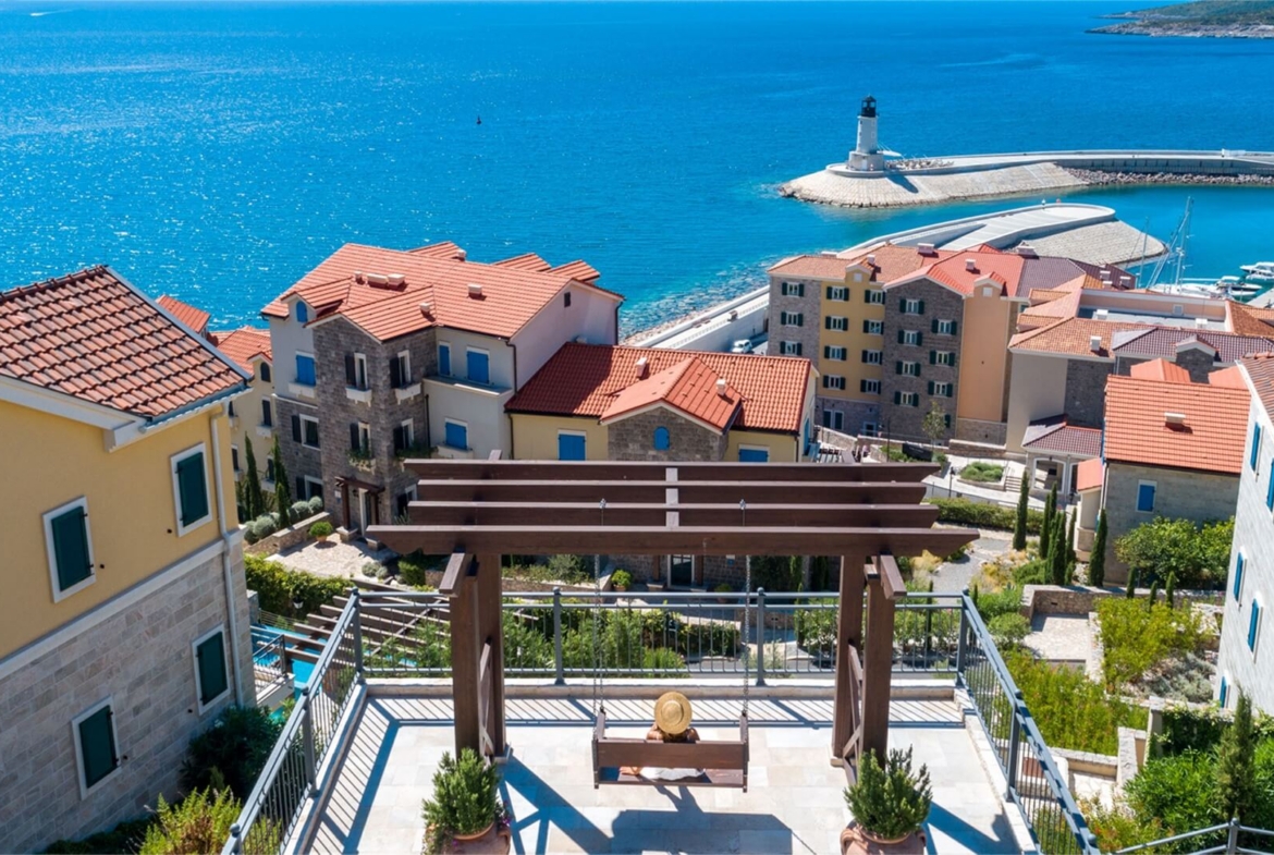 Luštica Bay Marina and waterfront promenade